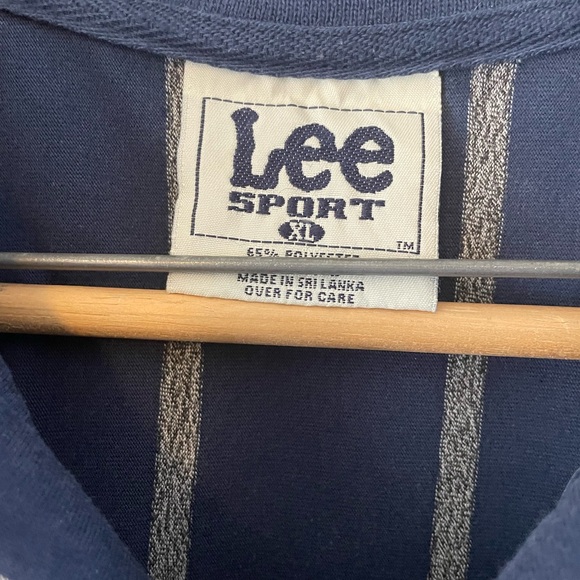 VTG 90’s Lee Sports Patriots Striped Polo Size XL - Picture 6 of 10